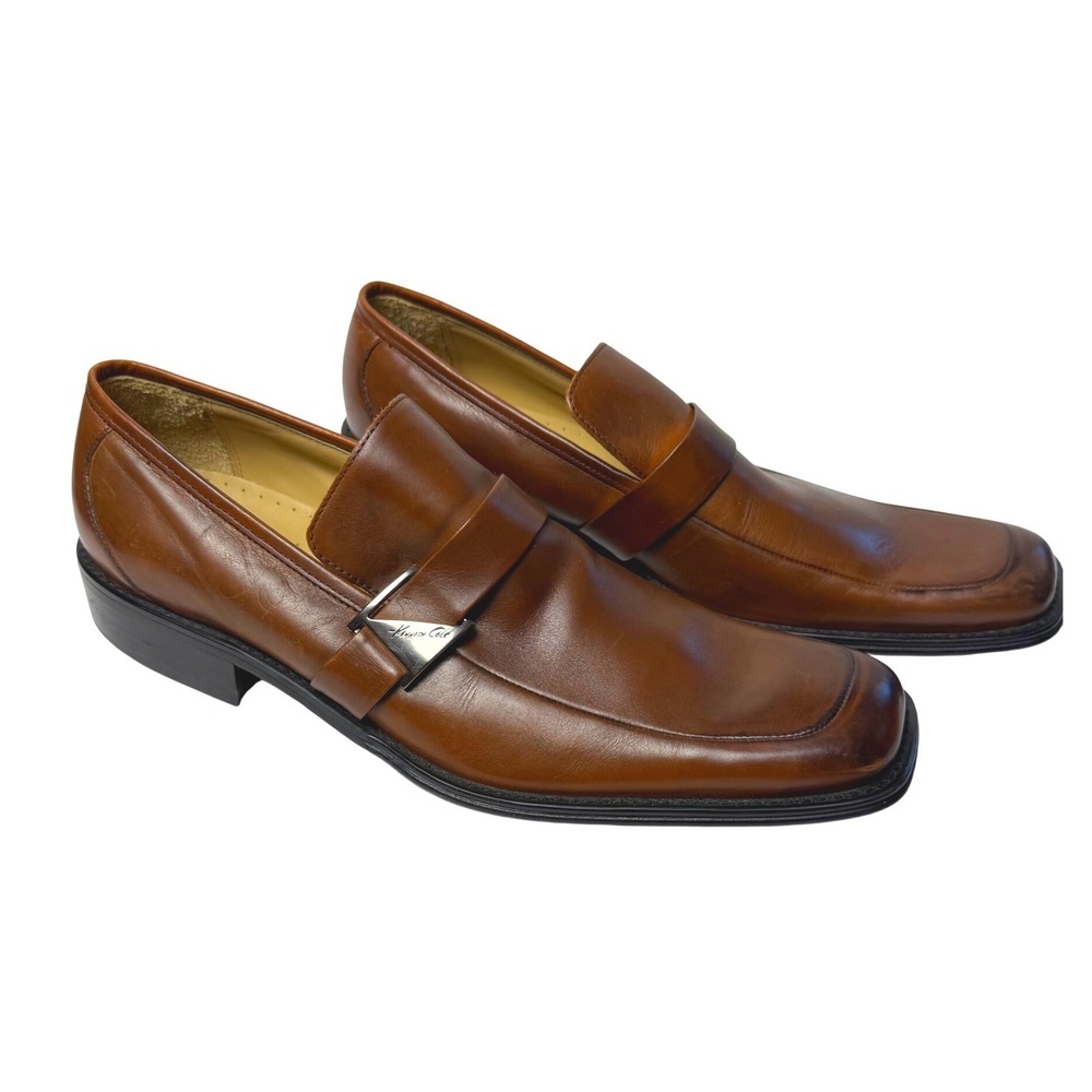 Kenneth Cole New York Brown Leather Slip-On Loafers